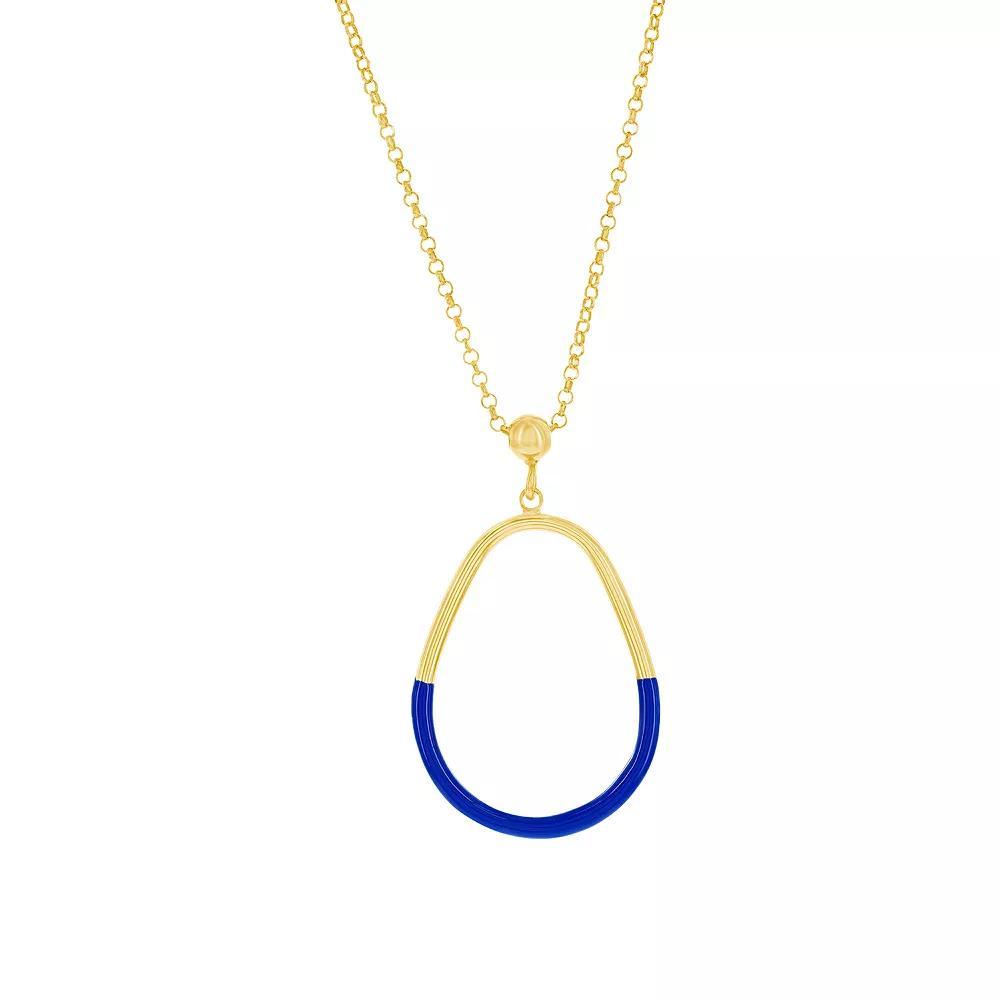 Argento Bella 2-Toned Midnight Enamel Necklace, Women's, Size: 18", Blue Product Image
