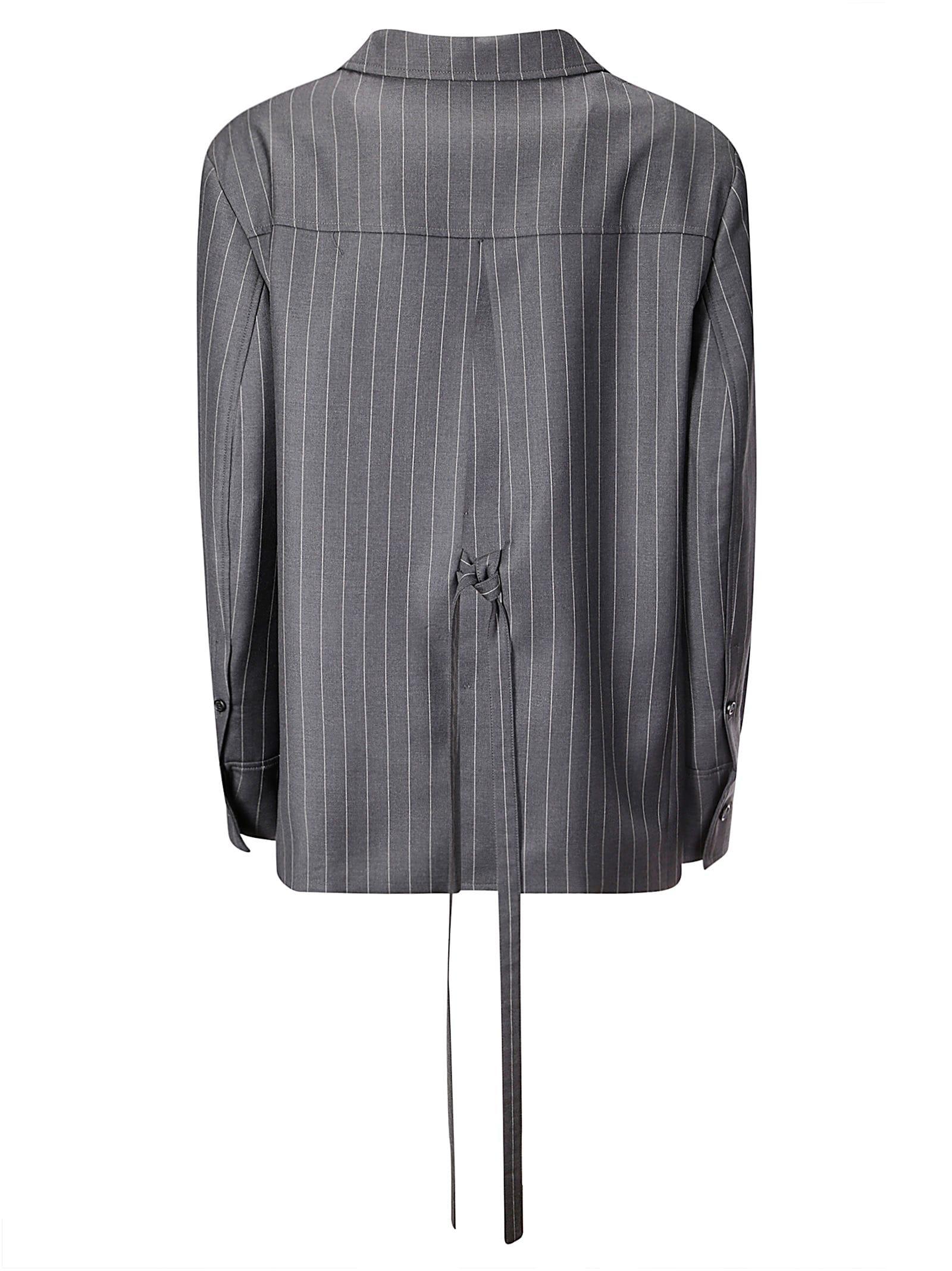 JW ANDERSON Open Back Tailored Shirt Jacket Mid Grey Melange Product Image