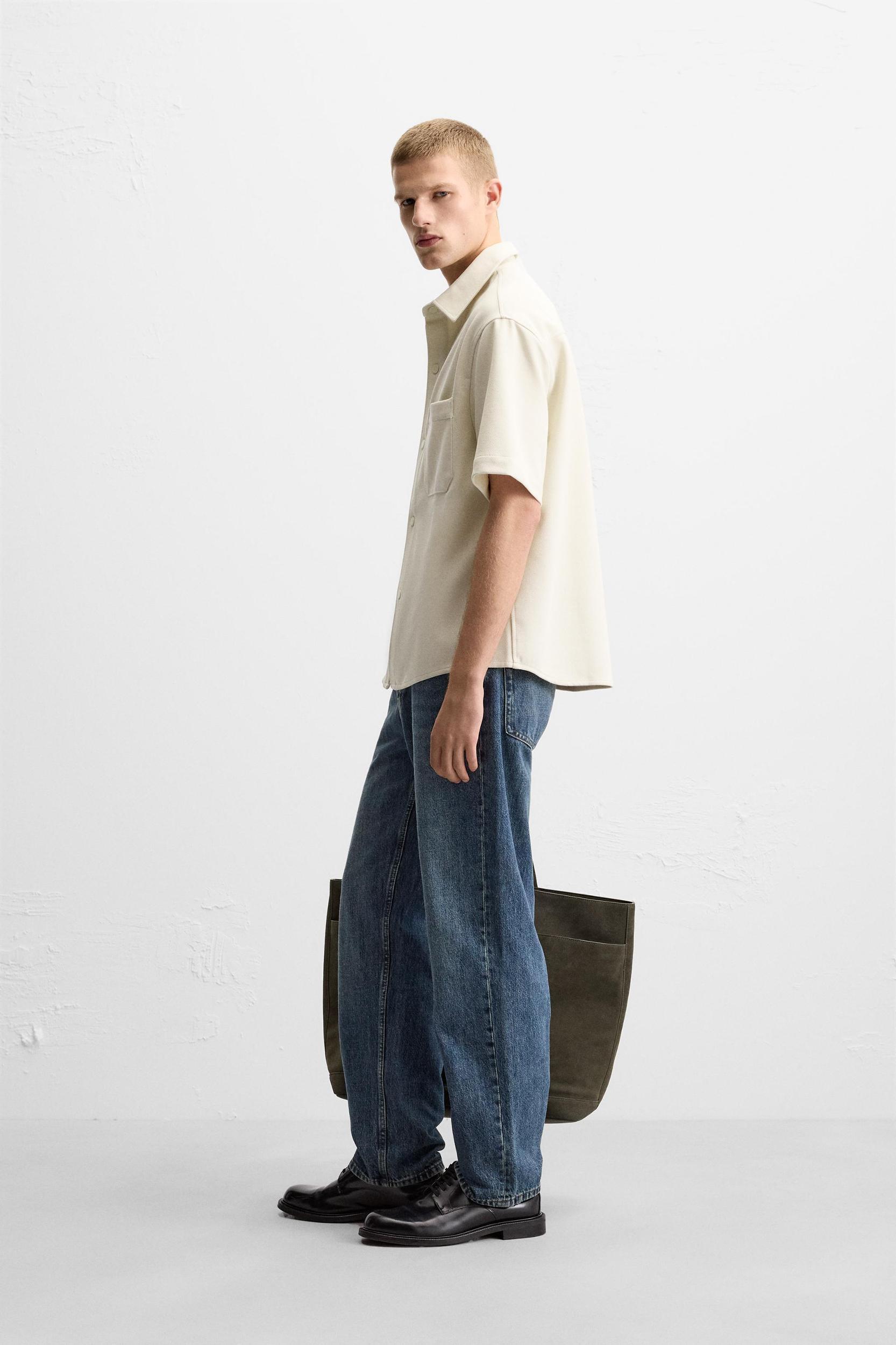 TEXTURED STRETCH OVERSHIRT Product Image