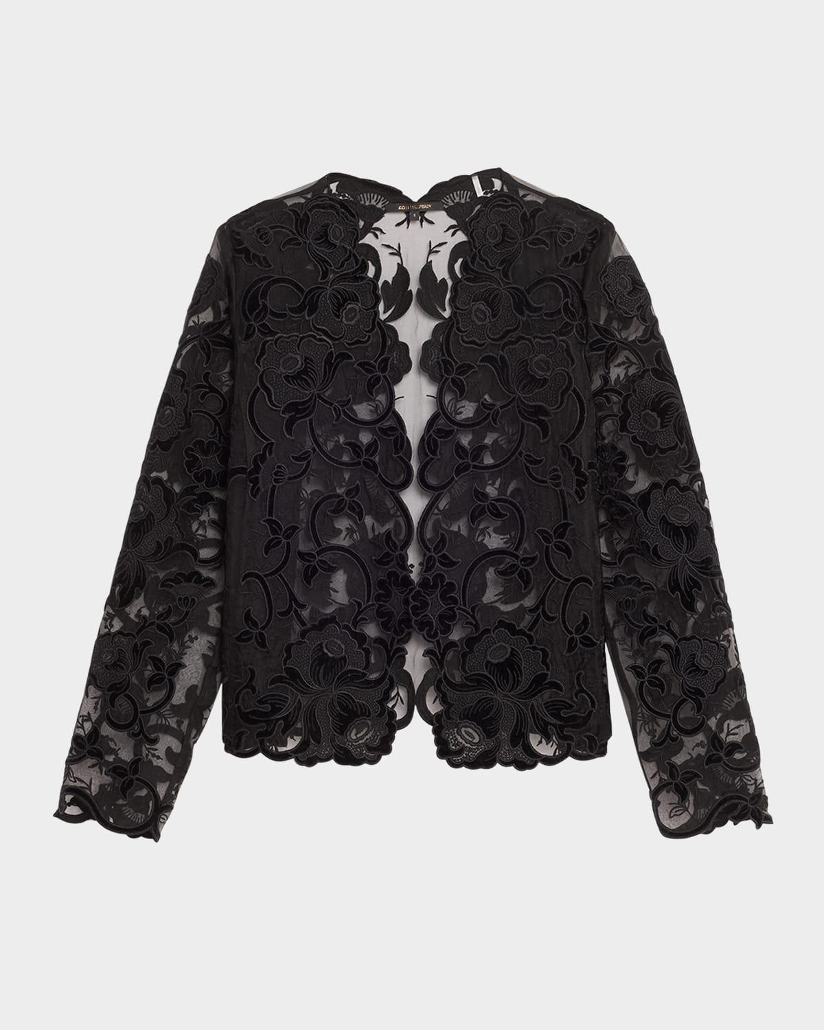 Elian Open-Front Floral Lace Jacket Product Image