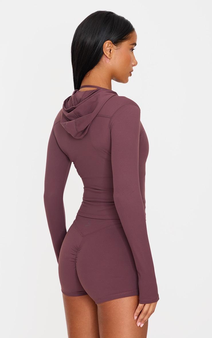 Dark Chocolate Sculpt Hooded Gym Jacket Product Image