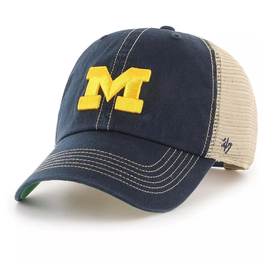 Mens 47 Michigan Wolverines Trawler Trucker Snapback Hat, Blue Product Image