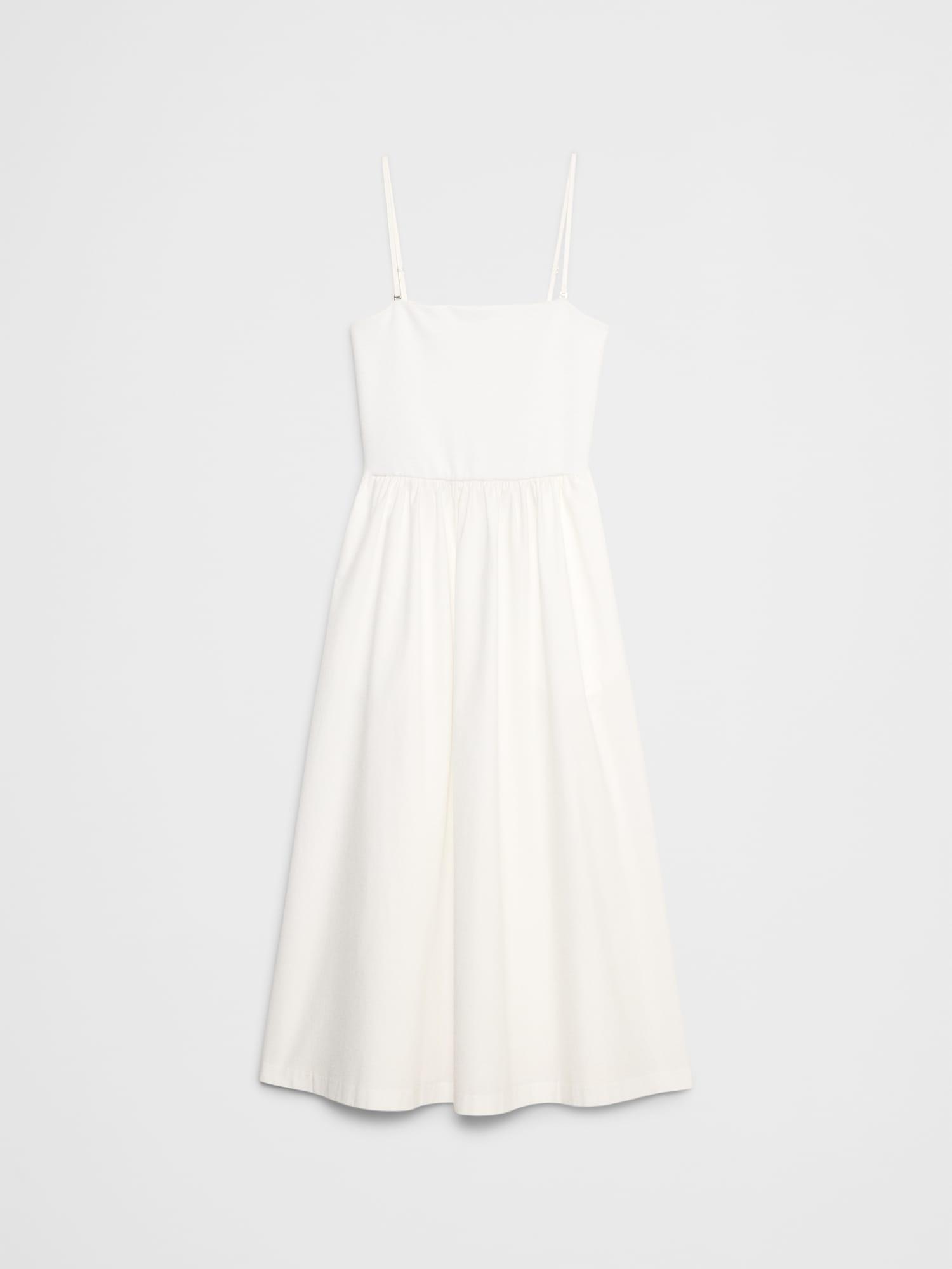 Strappy Mixed Media Midi Dress Product Image