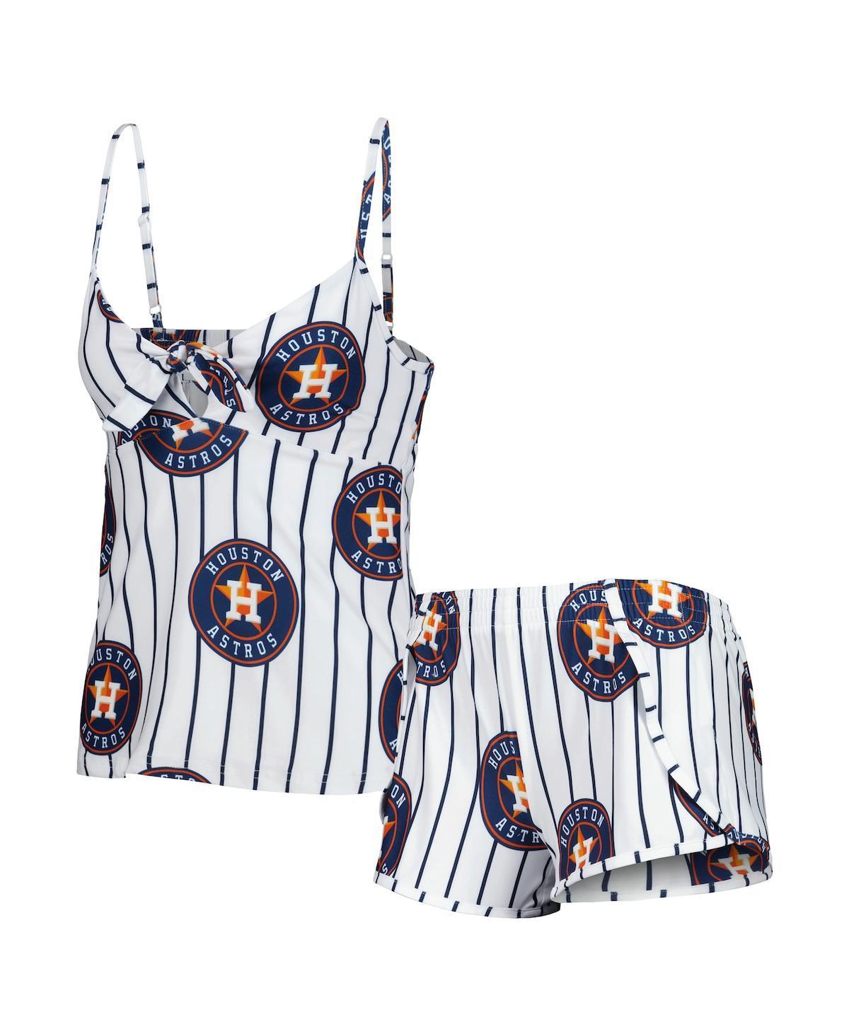 Women's Concepts Sport White Houston Astros Reel Allover Print Tank Top & Shorts Sleep Set, Size: Large Product Image