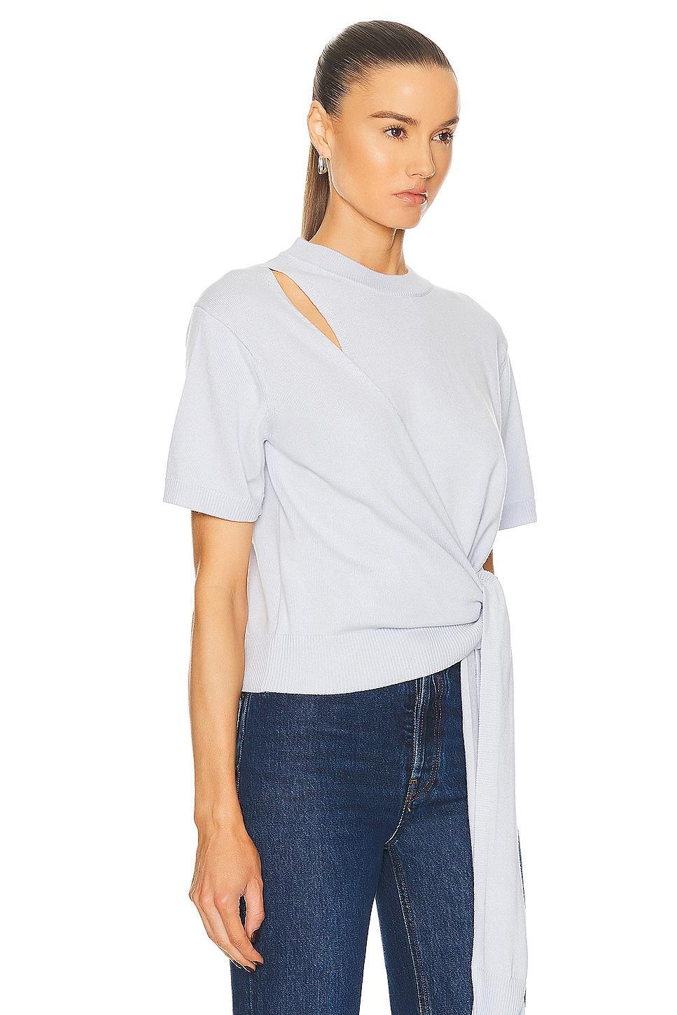 SIMKHAI Hudson Wrap Sweater in Baby Blue Product Image