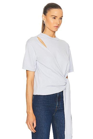 SIMKHAI Hudson Wrap Sweater in Baby Blue Product Image