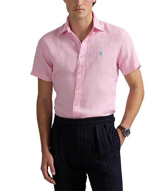 Polo Ralph Lauren Solid Linen Short Sleeve Woven Shirt Product Image