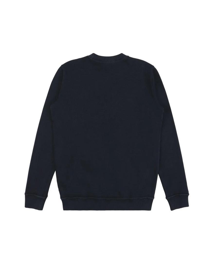 HUGO BOSS Navy Blue Round Collar Logo Sweater In Black Product Image
