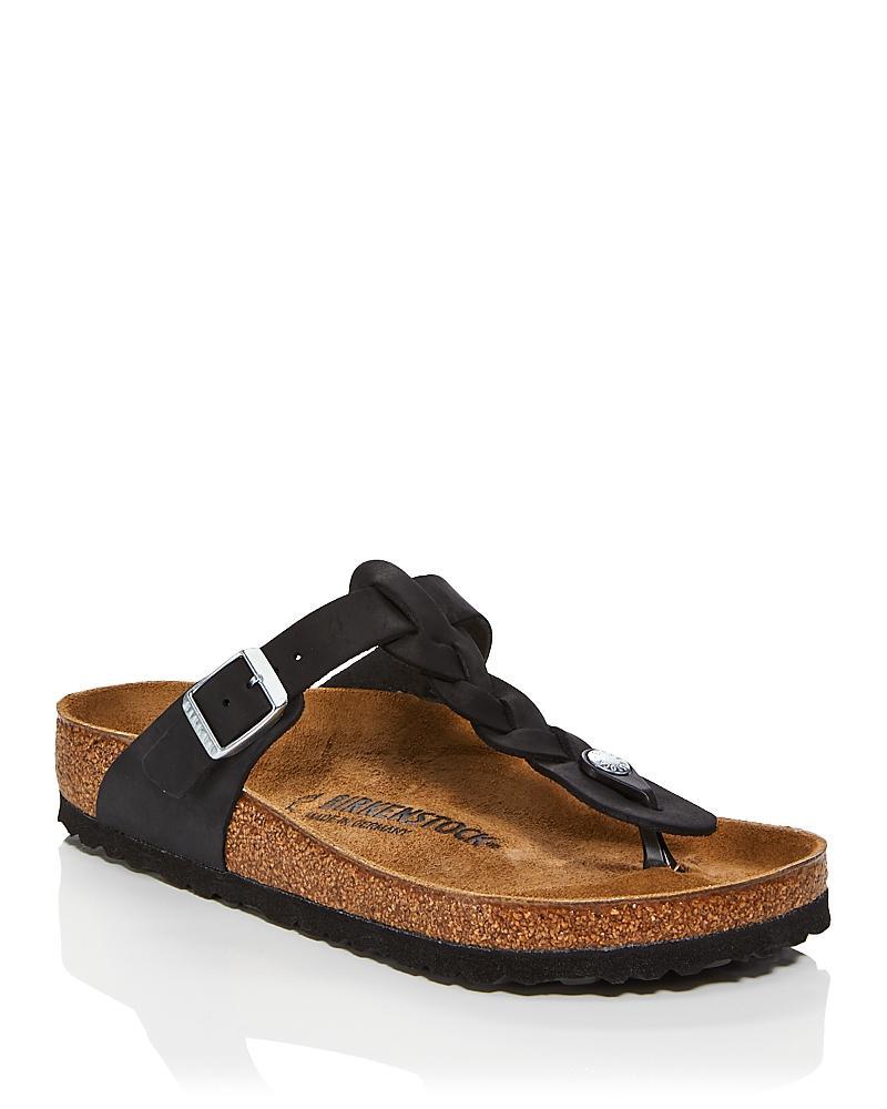 Birkenstock Womens Gizeh Braided Oiled Leather Thong Sandals Product Image