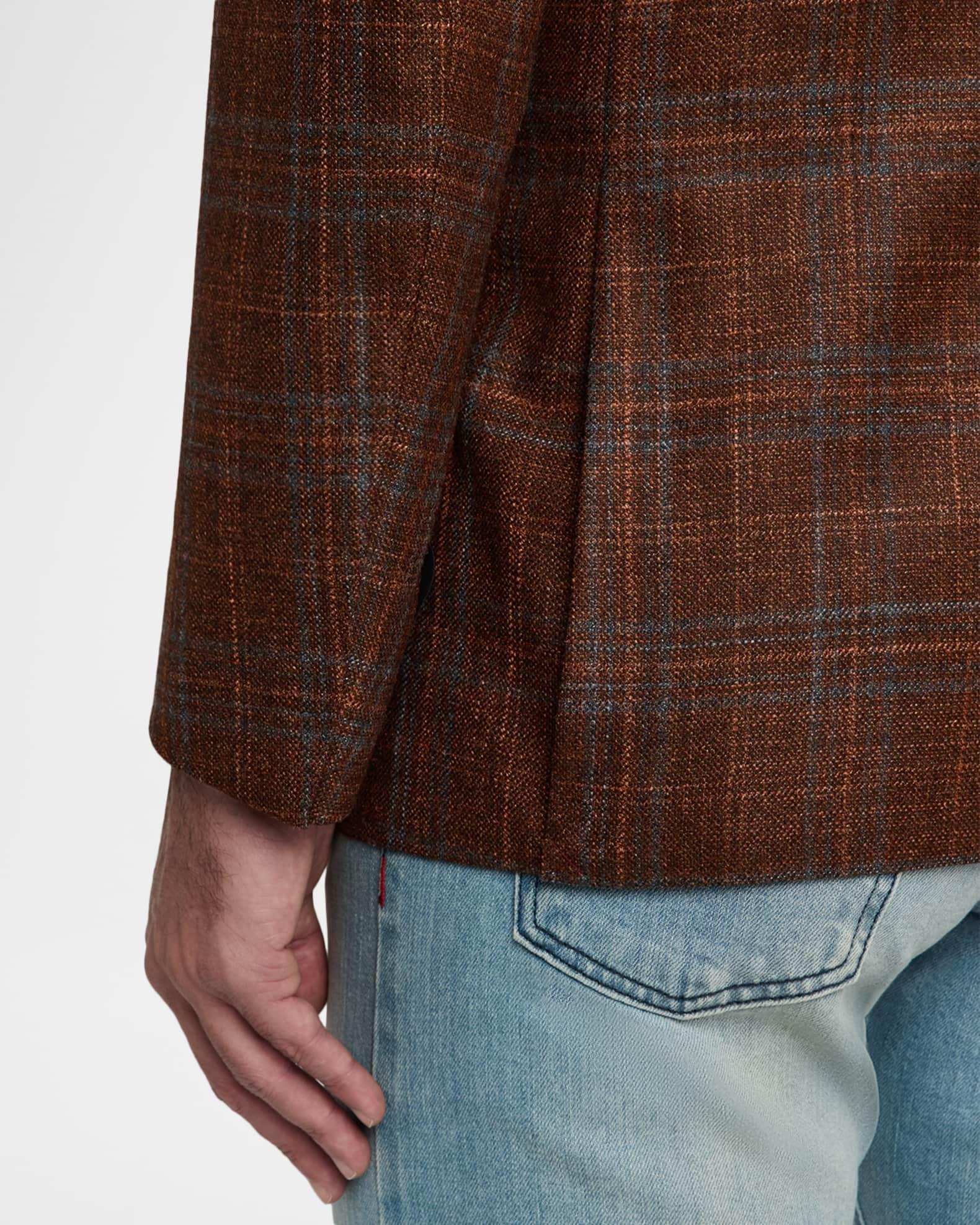 Men's Multi-Plaid Notch Lapel Sport Coat Product Image