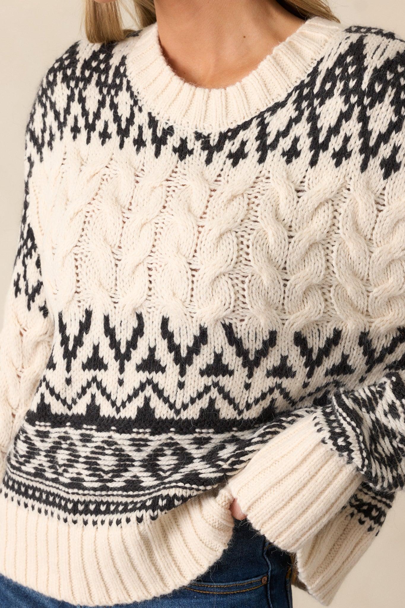 Z Supply Garland Seasalt Ivory Seasalt Fairisle Sweater Product Image