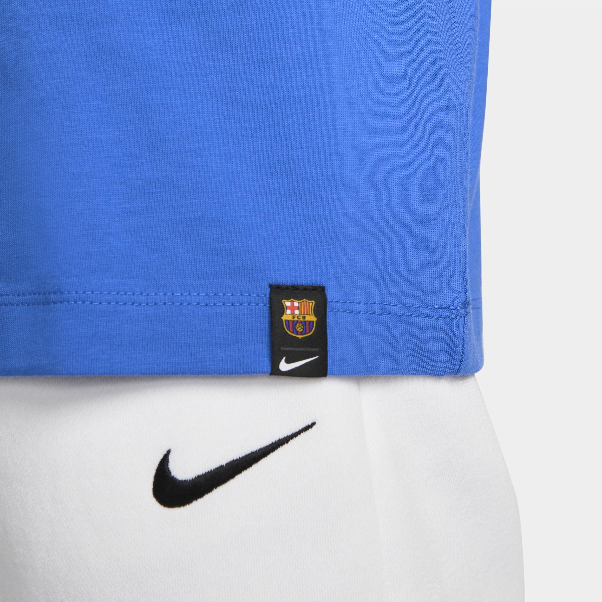 Women's Nike Blue Barcelona Swoosh T-Shirt, Size: XS, Bar Blue Product Image