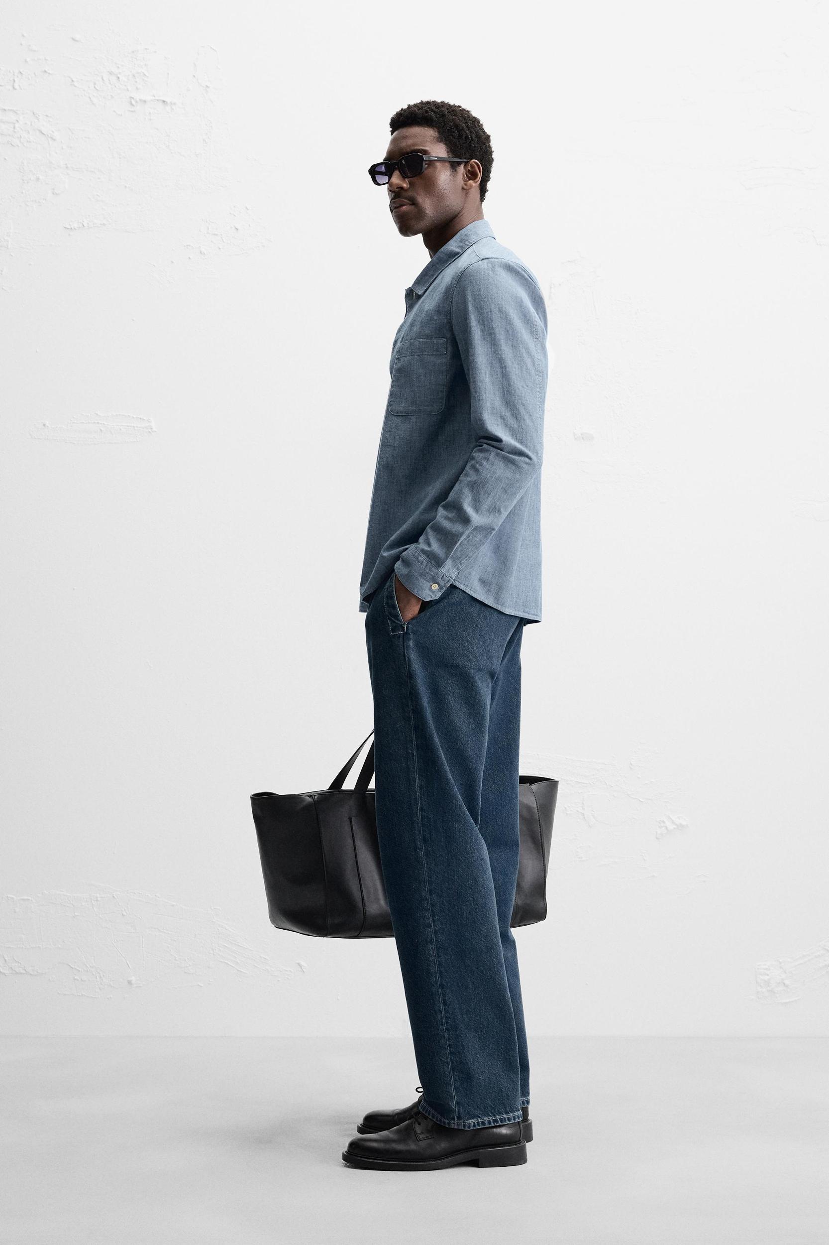 DENIM SHIRT WITH POCKET Product Image