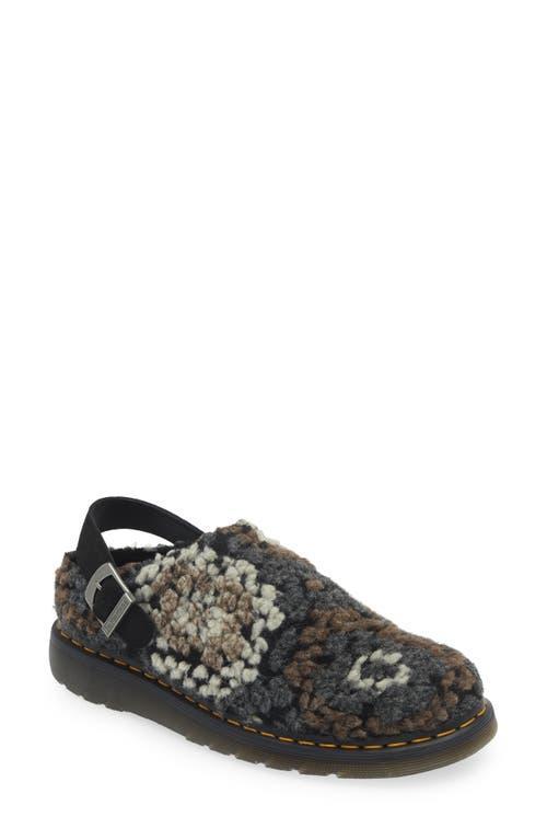 DR. MARTENS' Dr. Martens Isham Wool Blend Slingback Clog In Black Crochet And Black Suede Product Image