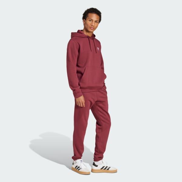 adidas Trefoil Essentials Hoodie Shadow Red XS Mens Product Image