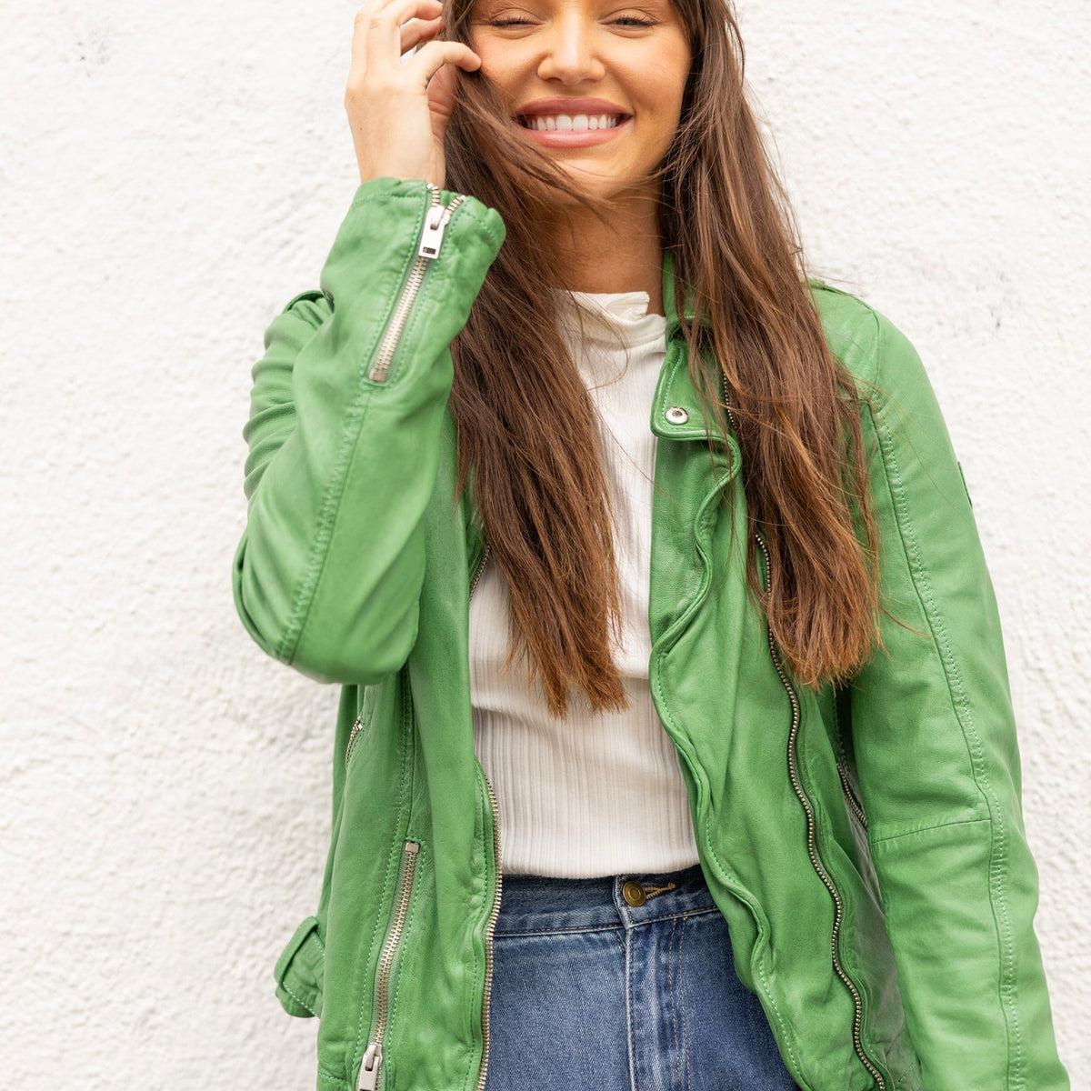 Wild RF Leather Jacket, Palm Leaf Product Image