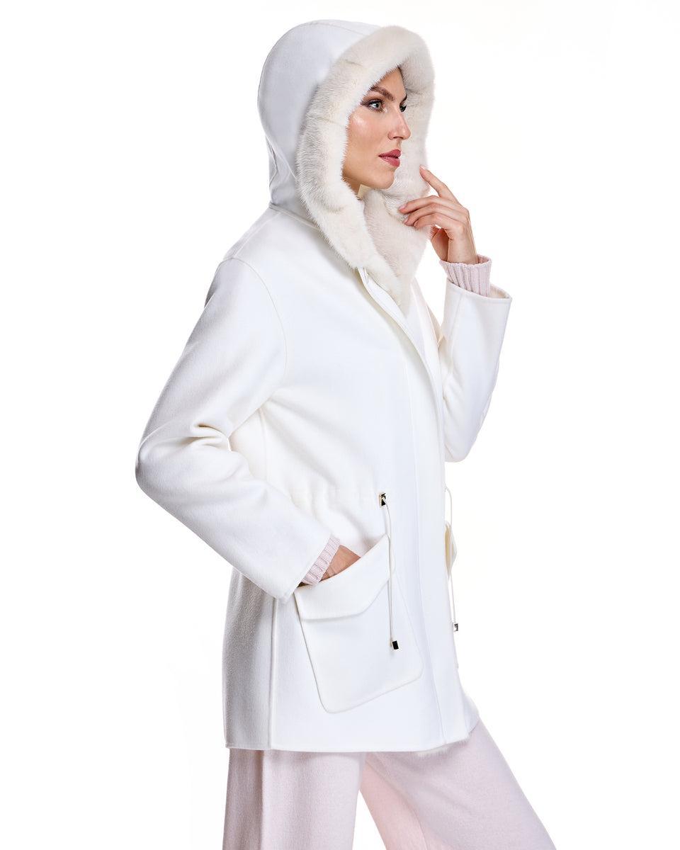 Wool blend Parka with Mink Trim Product Image