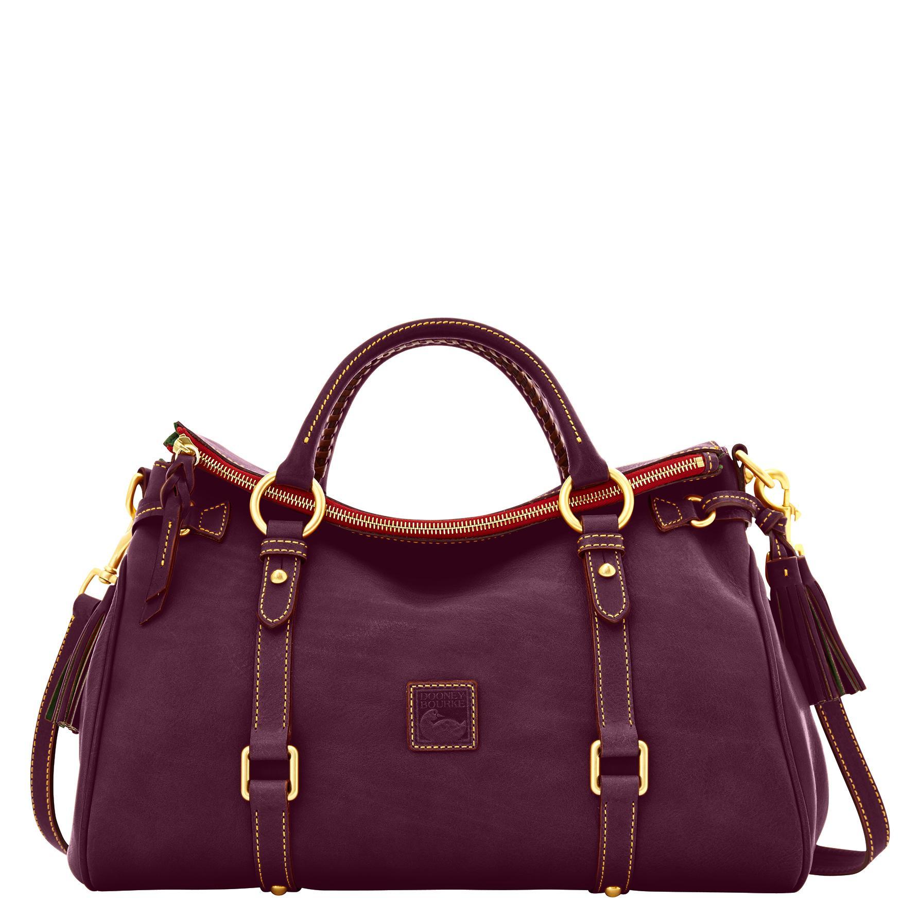 Dooney & Bourke Womens Florentine Large Leather Satchel Bag in Ecru Product Image