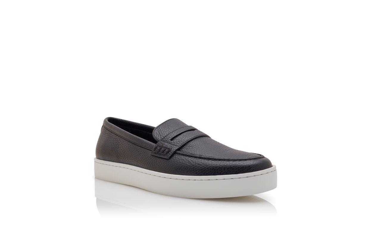 ELLIS Black Calf Leather Slip-On Loafers Product Image