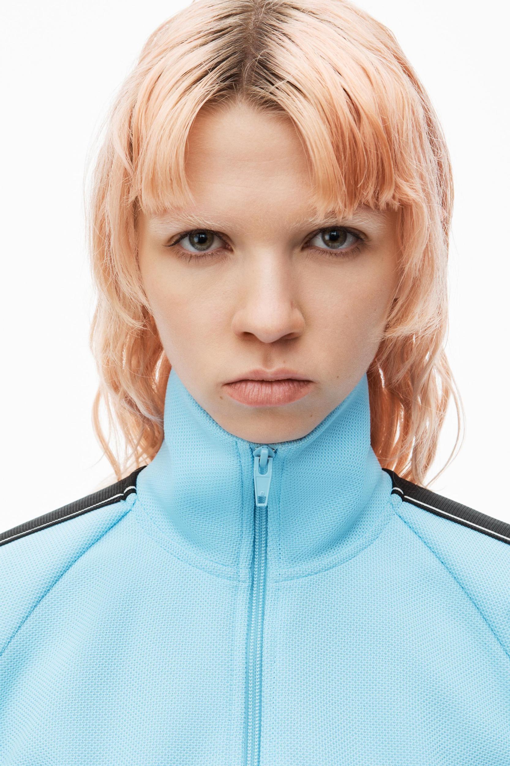 Cropped Track Jacket With Logo Tape In Pique Product Image