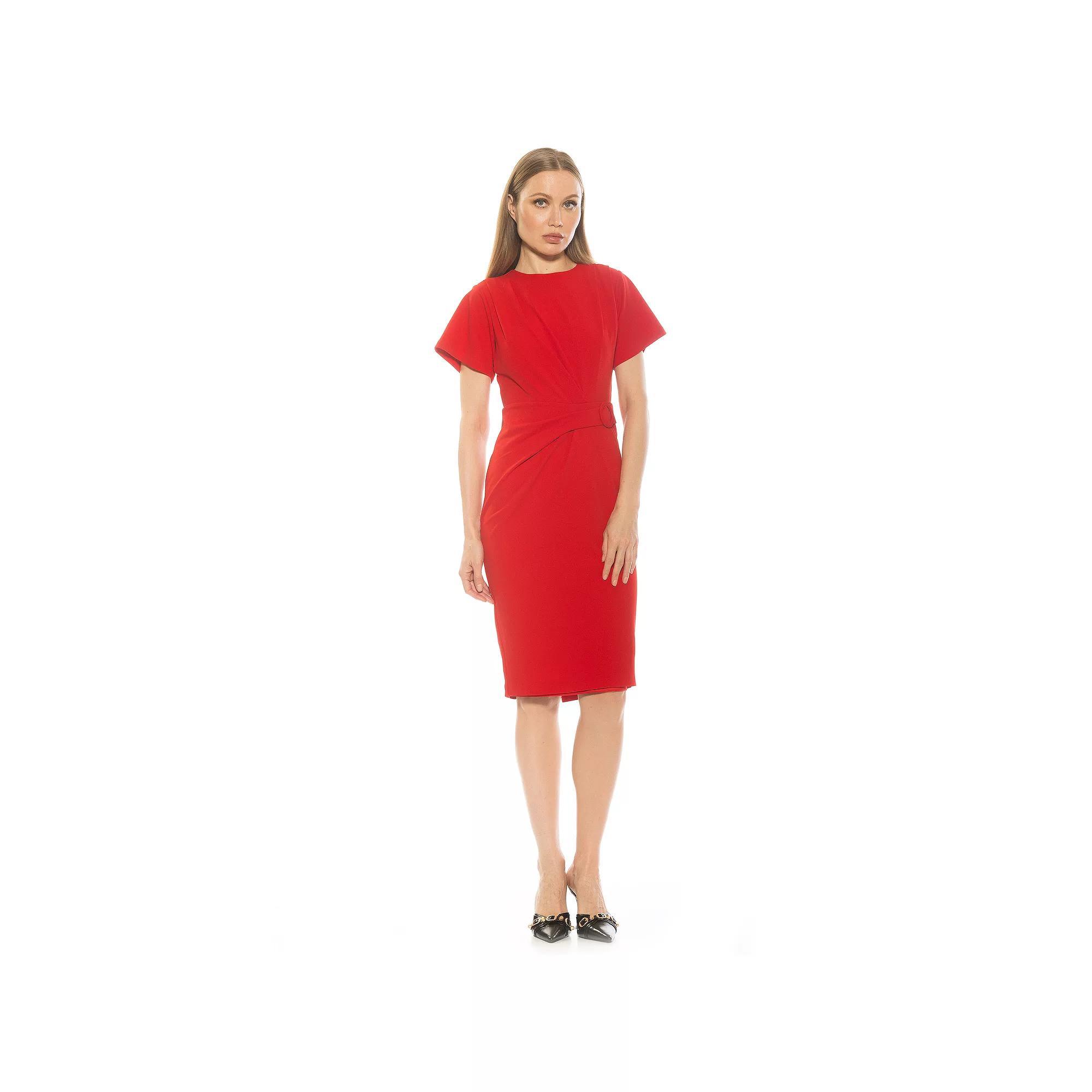Vince Camuto Cap Sleeve Dress with Drape Neck and Drape Back Women's Clothing Product Image