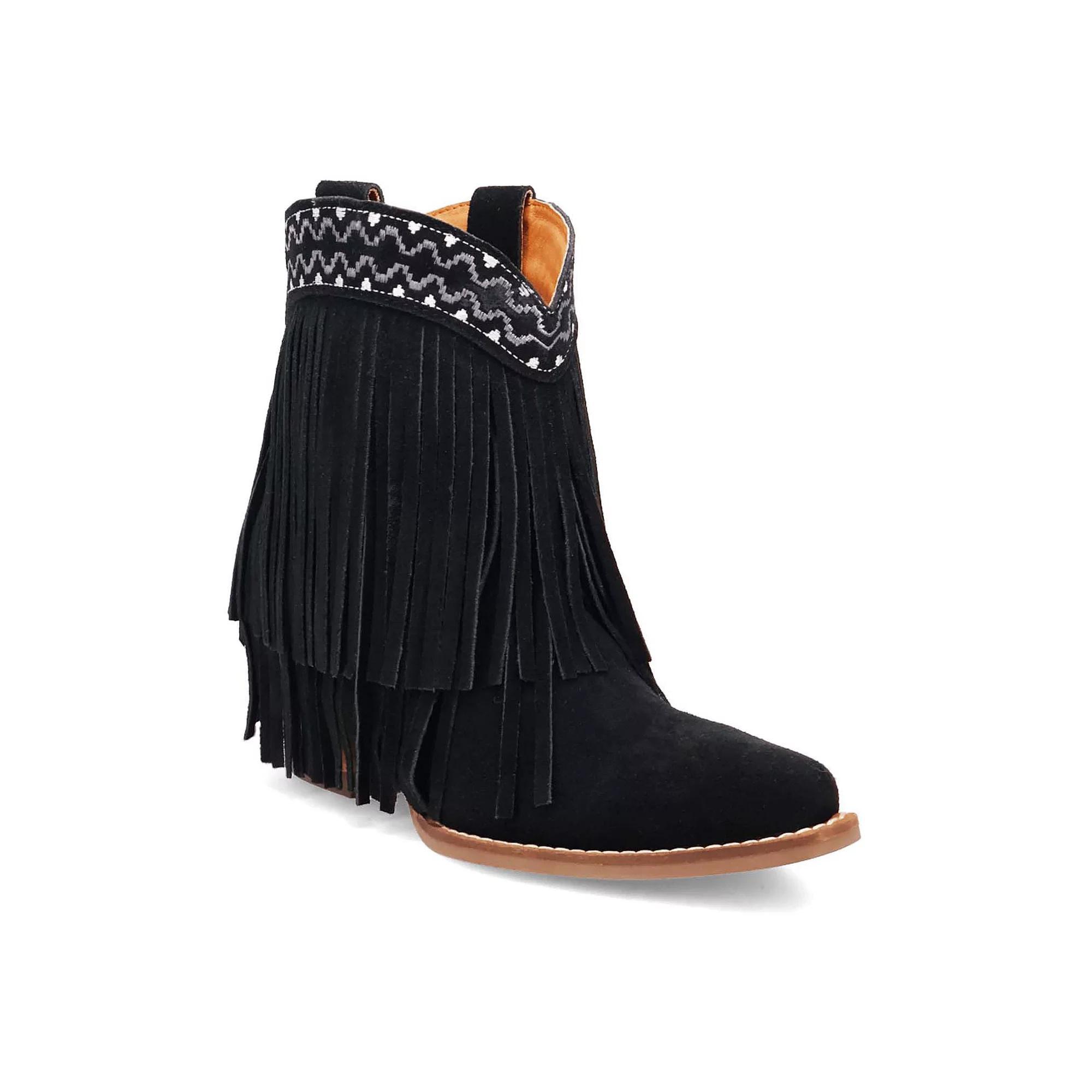 Dingo Tapadero Women's Suede Booties, Size: 11, Black Product Image
