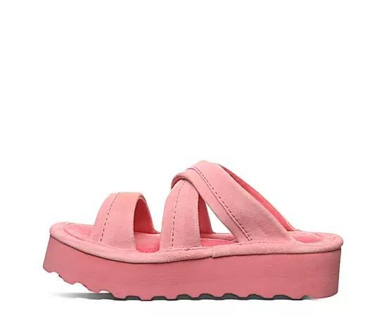 Bearpaw Altitude Womens Strappy Platform Sandals White Pink Product Image
