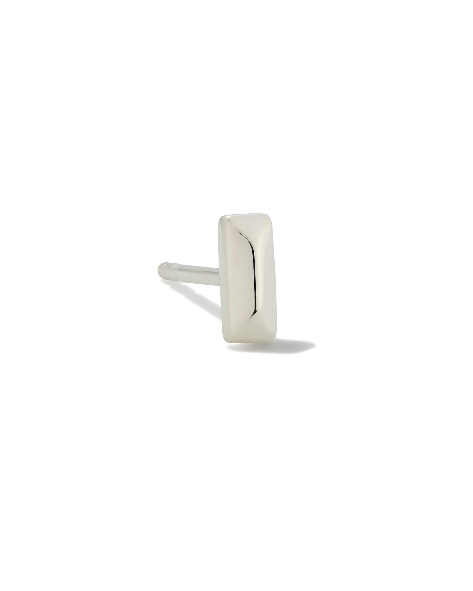 Mini Metal Bar Single Stud Earring in Sterling Silver Product Image