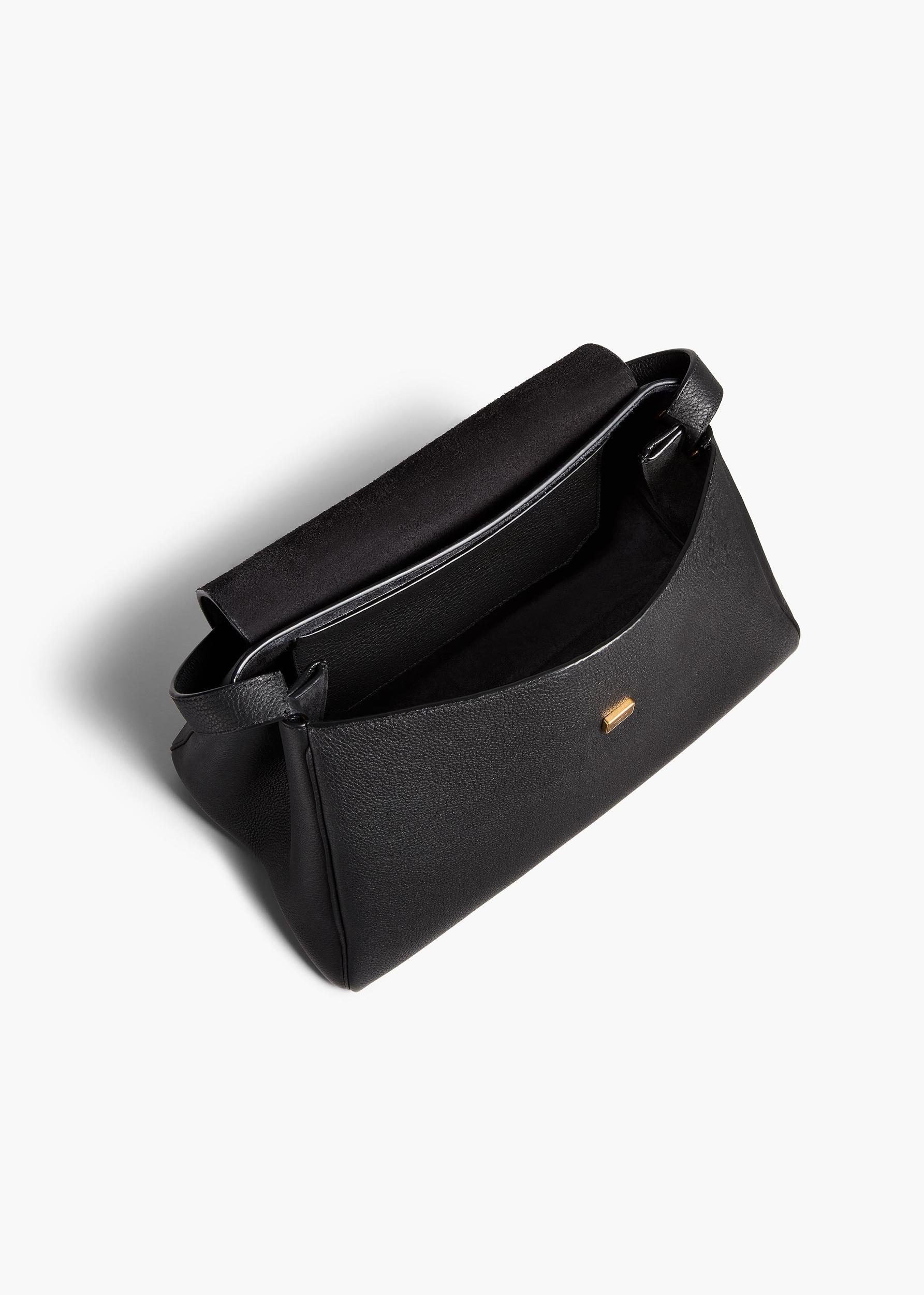 Audrey Top Handle Bag in Black Pebbled Leather Product Image