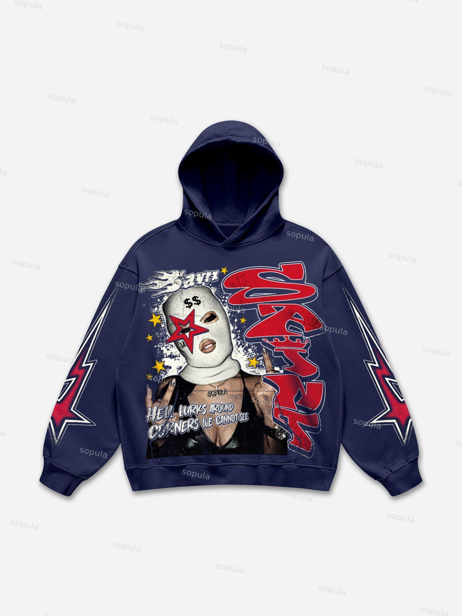 Saints In Hell City Vintage Graphic Hoodie Product Image