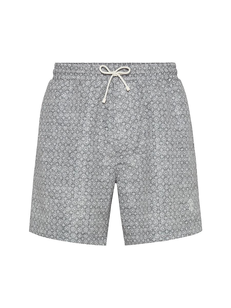 Mens Floral Print Nylon Swim Shorts Product Image