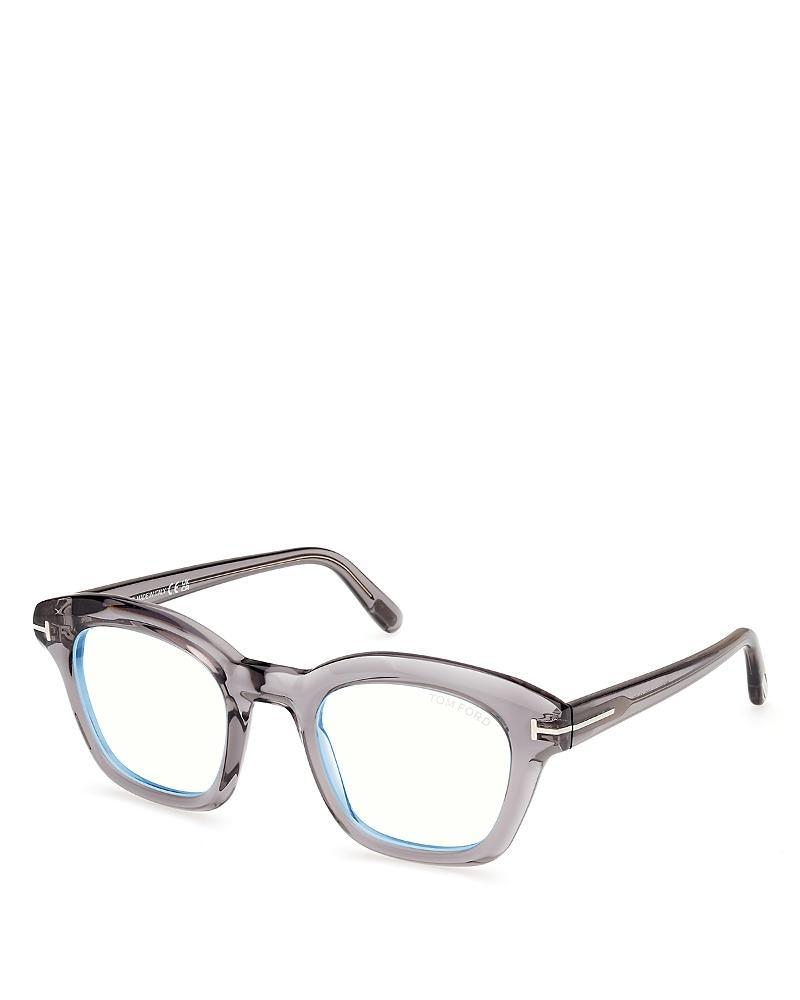 TOM FORD Square Blue Light Glasses, 49mm In Gray Product Image