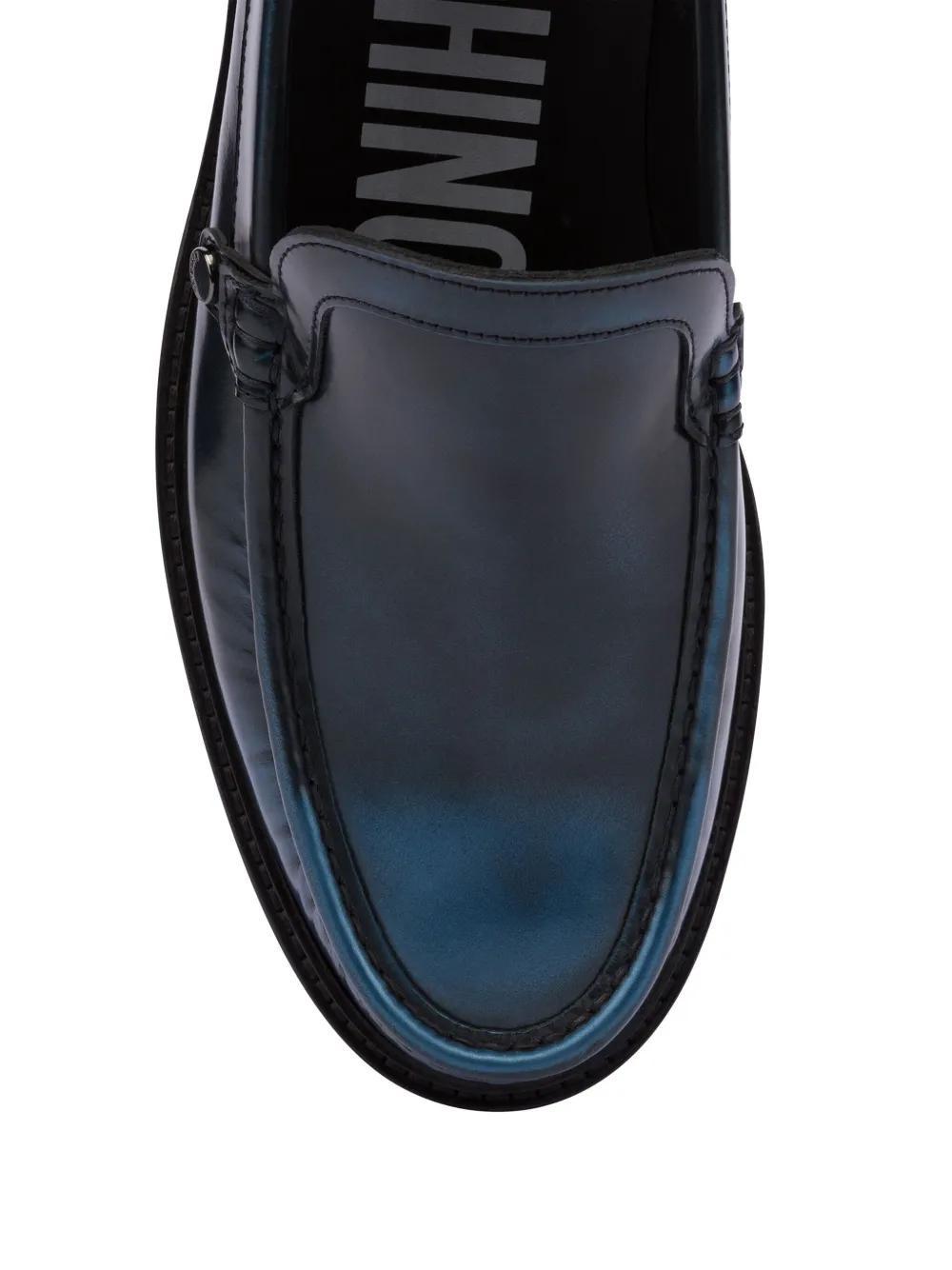 faded-effect leather loafers Product Image