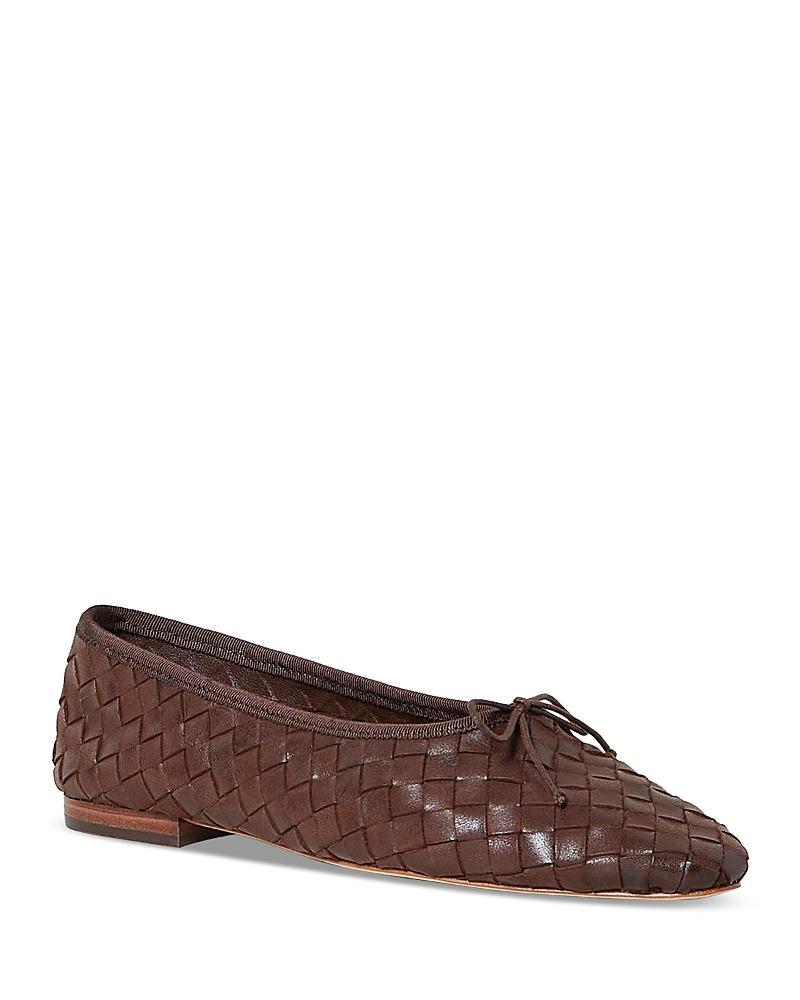 Saint Laurent Womens Poppy Ballerinas in Smooth Leather Product Image