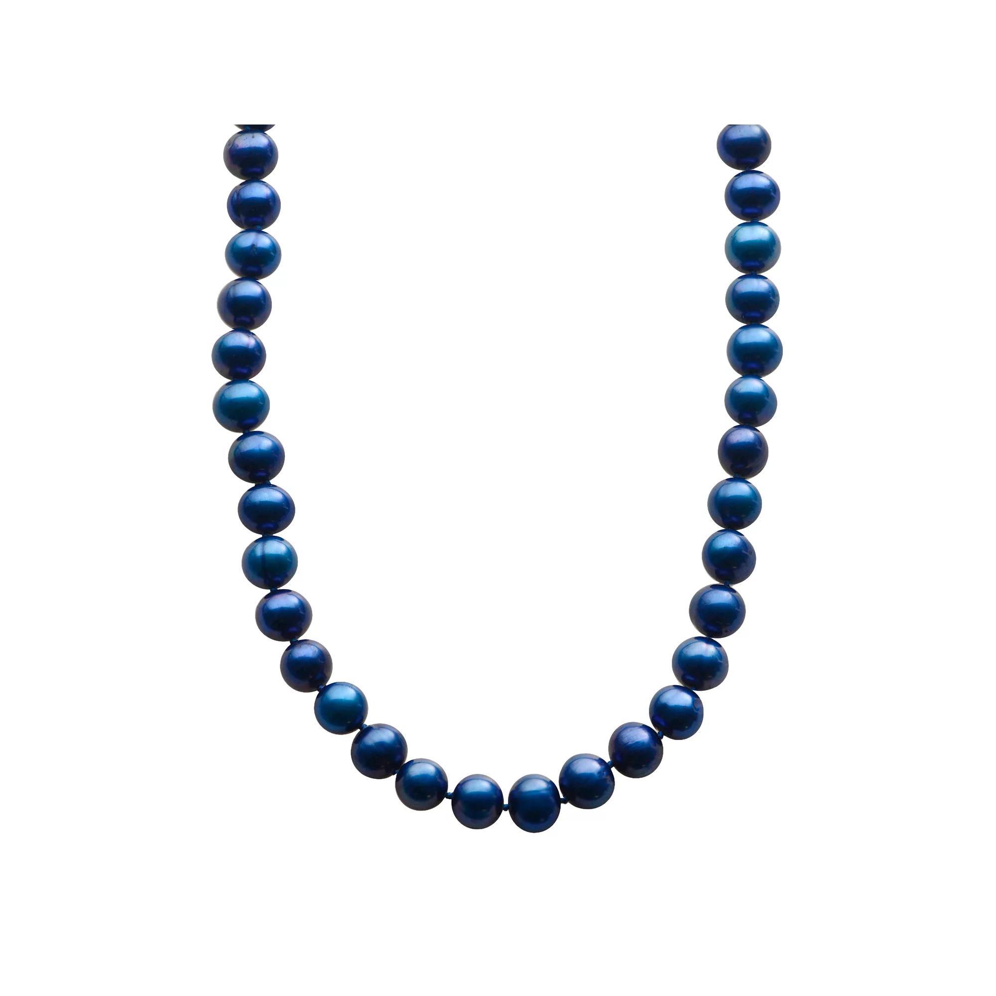 PearLustre by Imperial Dyed Freshwater Cultured Pearl Sterling Silver Necklace, Womens Blue Blue Product Image