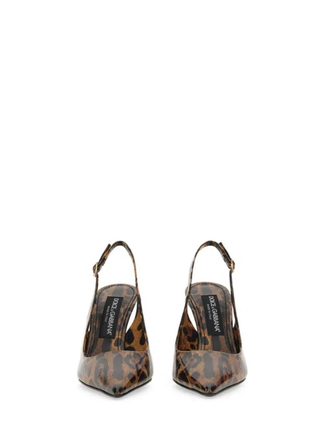 DOLCE & GABBANA Luxurious Leopard Printed Slingback Pumps For Women In Lavender Product Image