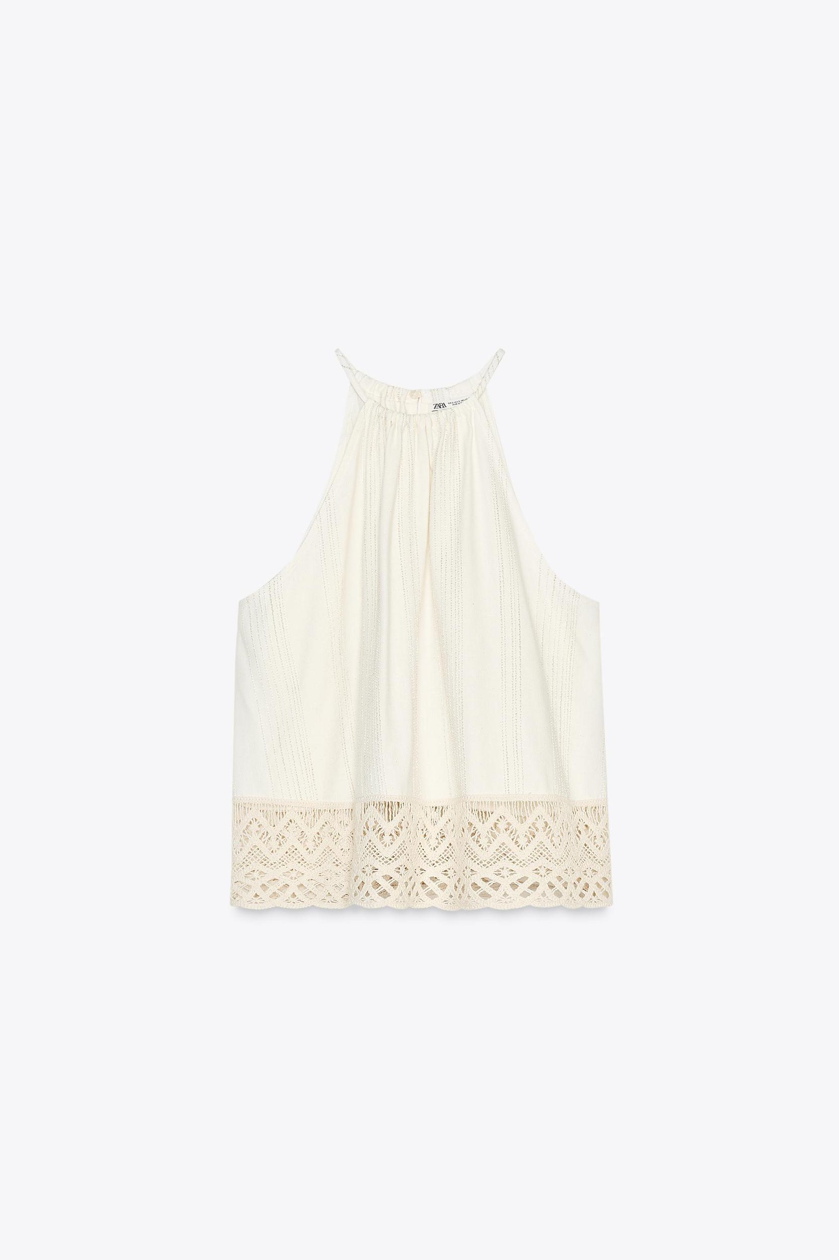 RUSTIC CROCHET HEM TOP Product Image