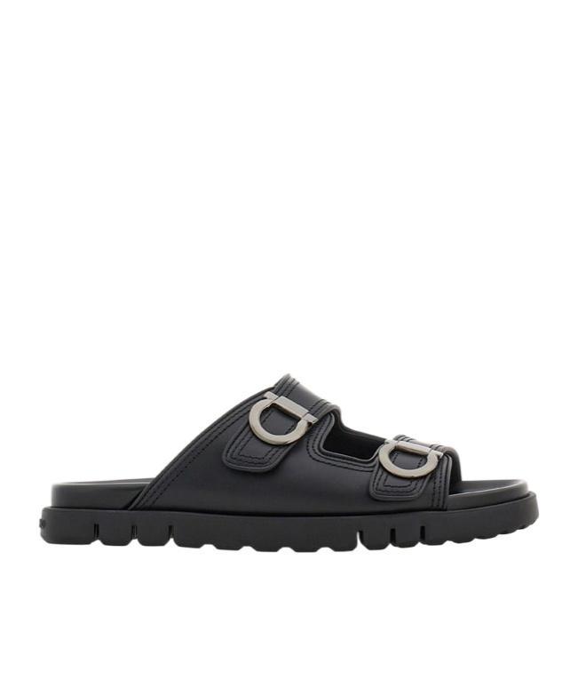 FERRAGAMO Salvatore  Double-strap Sandals In Black Product Image