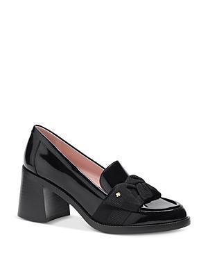 Womens Leandra 89MM Leather Block-Heel Loafers Product Image