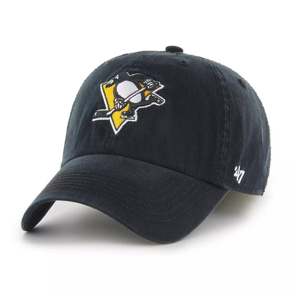 Men's '47 Black Pittsburgh Penguins Classic Franchise Fitted Hat, Size: Large Product Image