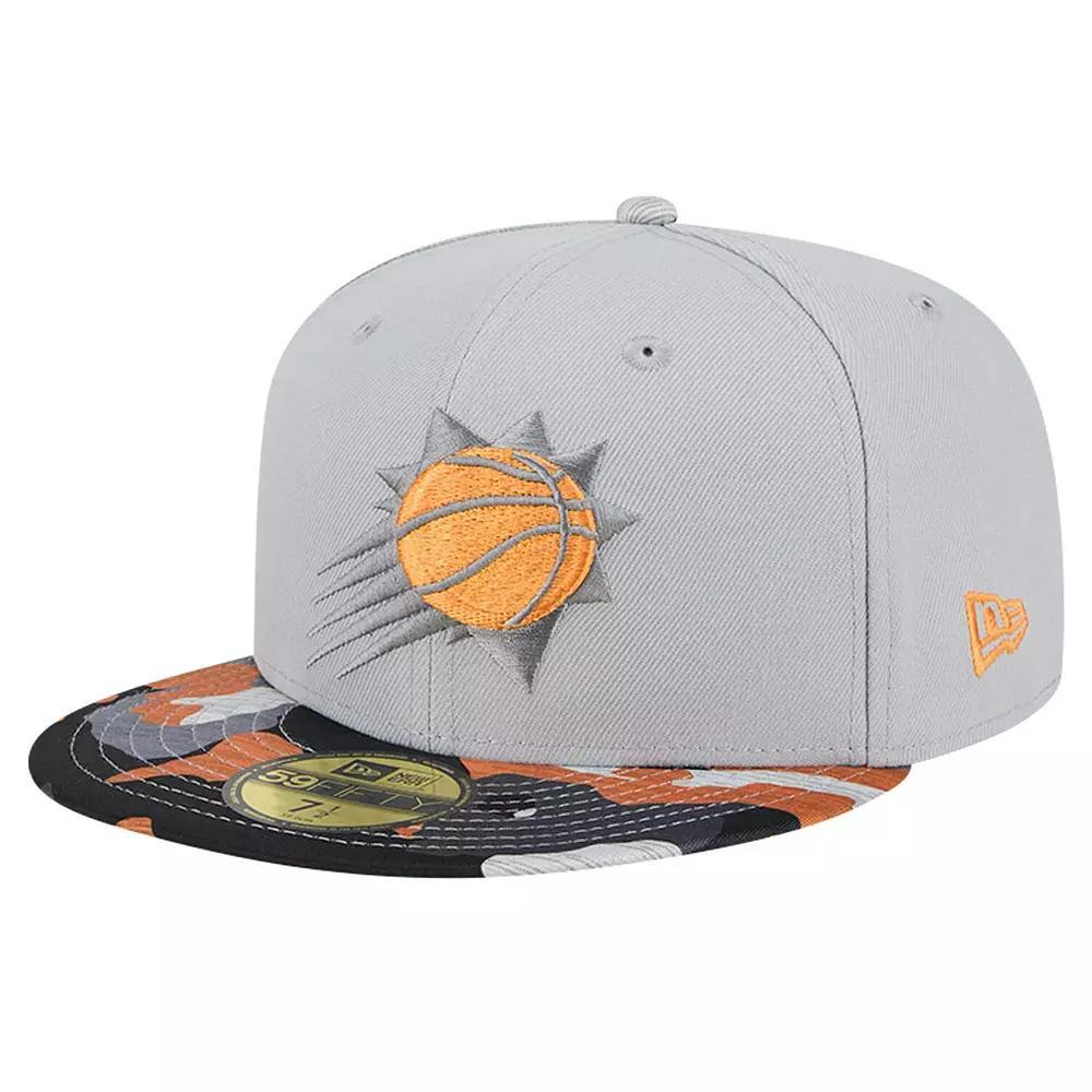 Men's New Era Gray Phoenix Suns Active Color Camo Visor 59FIFTY Fitted Hat, Size: 7 1/4, Phx Grey Product Image
