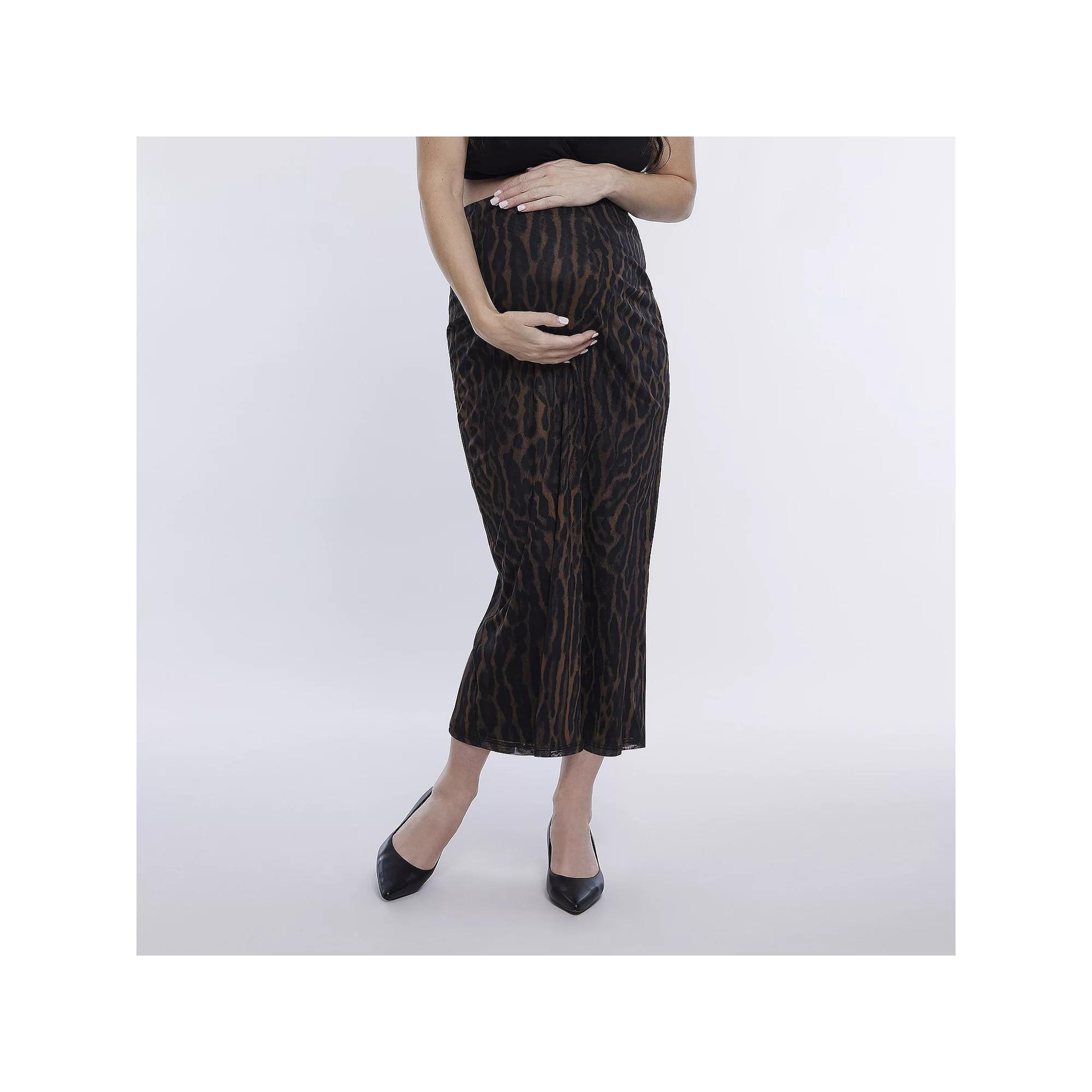 Maternity Motherhood® Maxi Skirt, Women's, Size: Medium-Mat, Animal Mesh Product Image