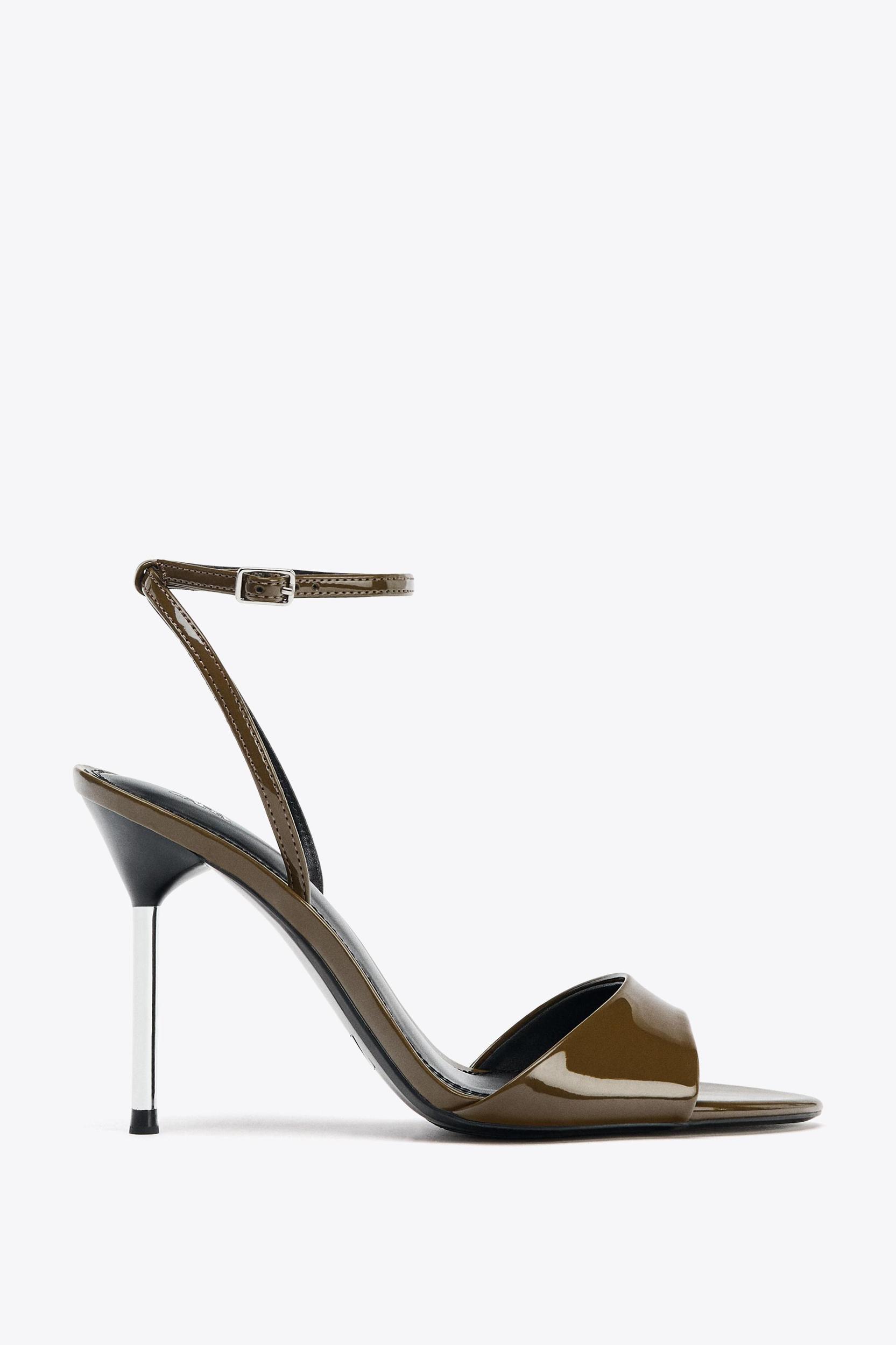 PATENT EFFECT HIGH HEELED SANDALS Product Image