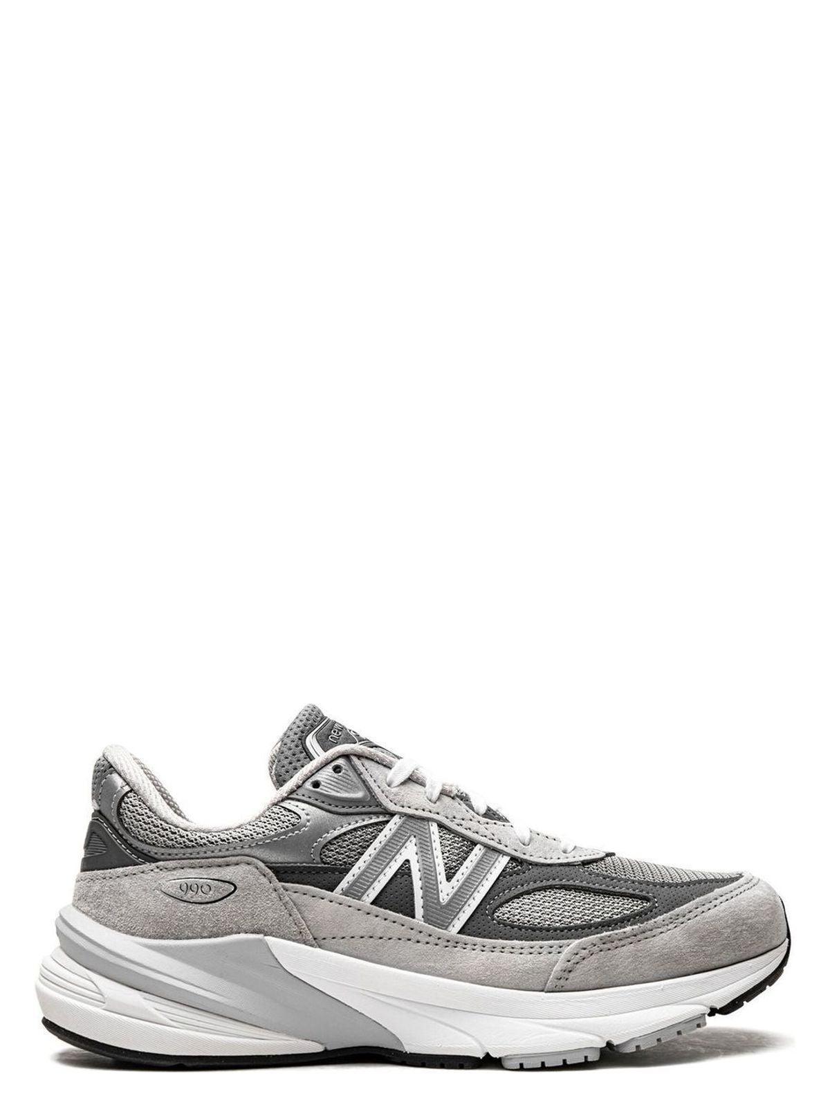 NEW BALANCE Grey Low Top Sneakers With Logo Detail In Suede And Tech Fabric Man Product Image