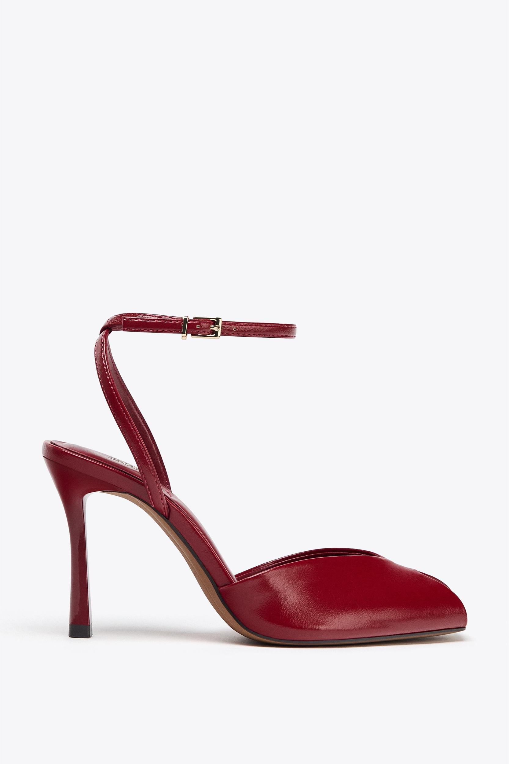 STILETO HEELED ANKLE STRAP SANDALS Product Image