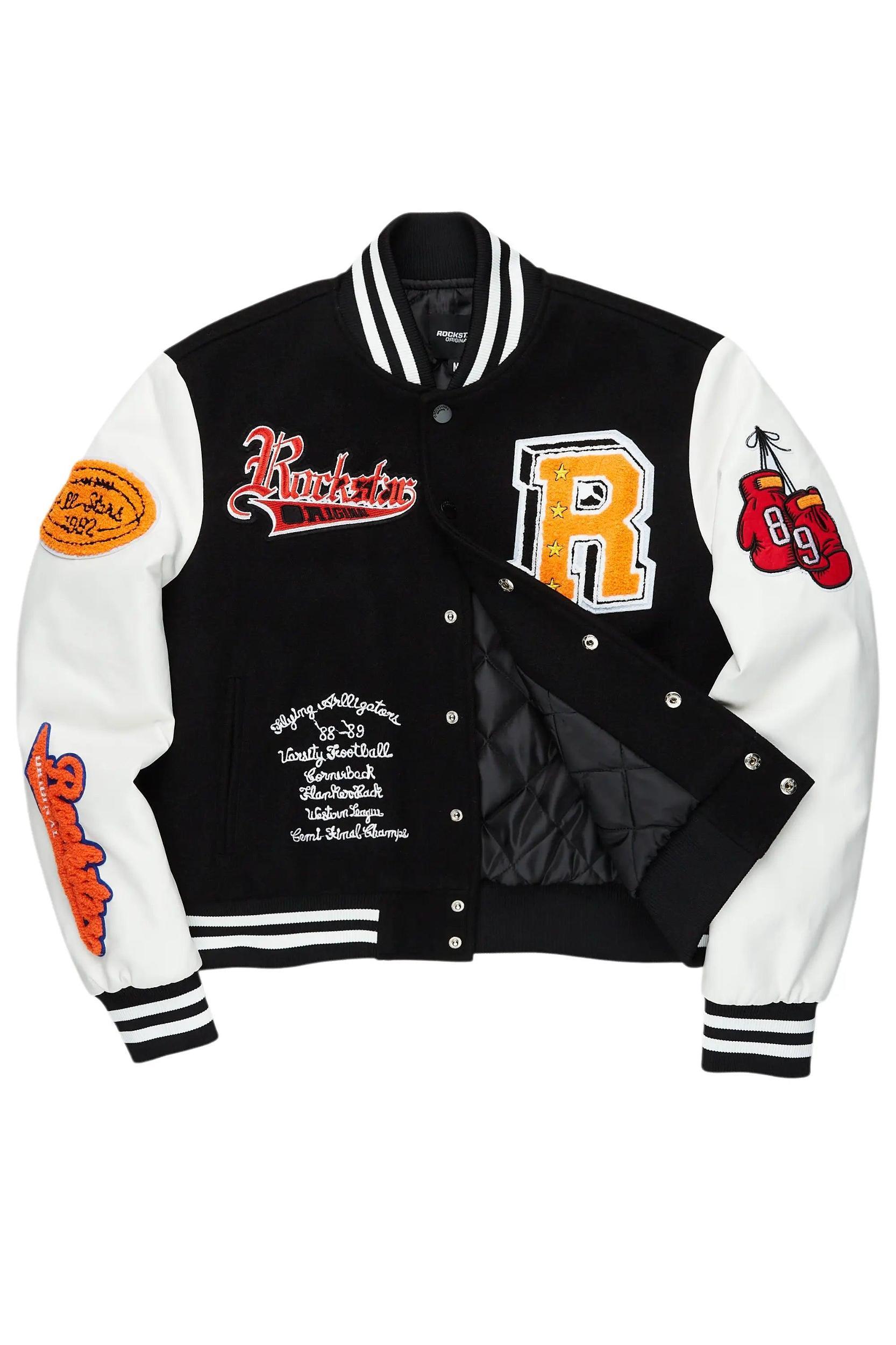 Rosalind Black Oversized Varsity Jacket Female Product Image