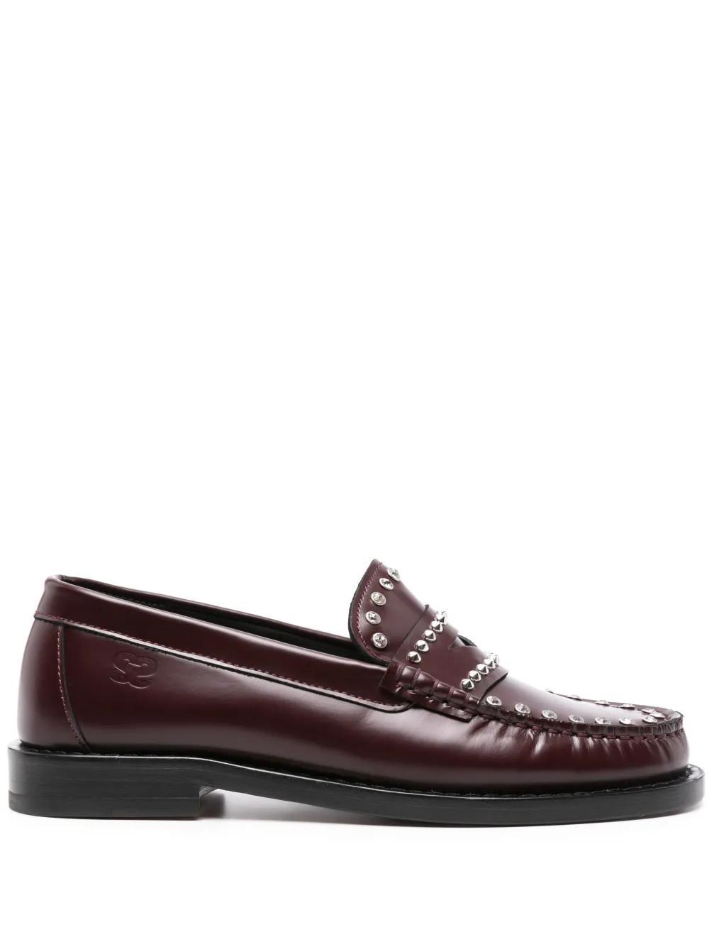 studded leather penny loafers Product Image