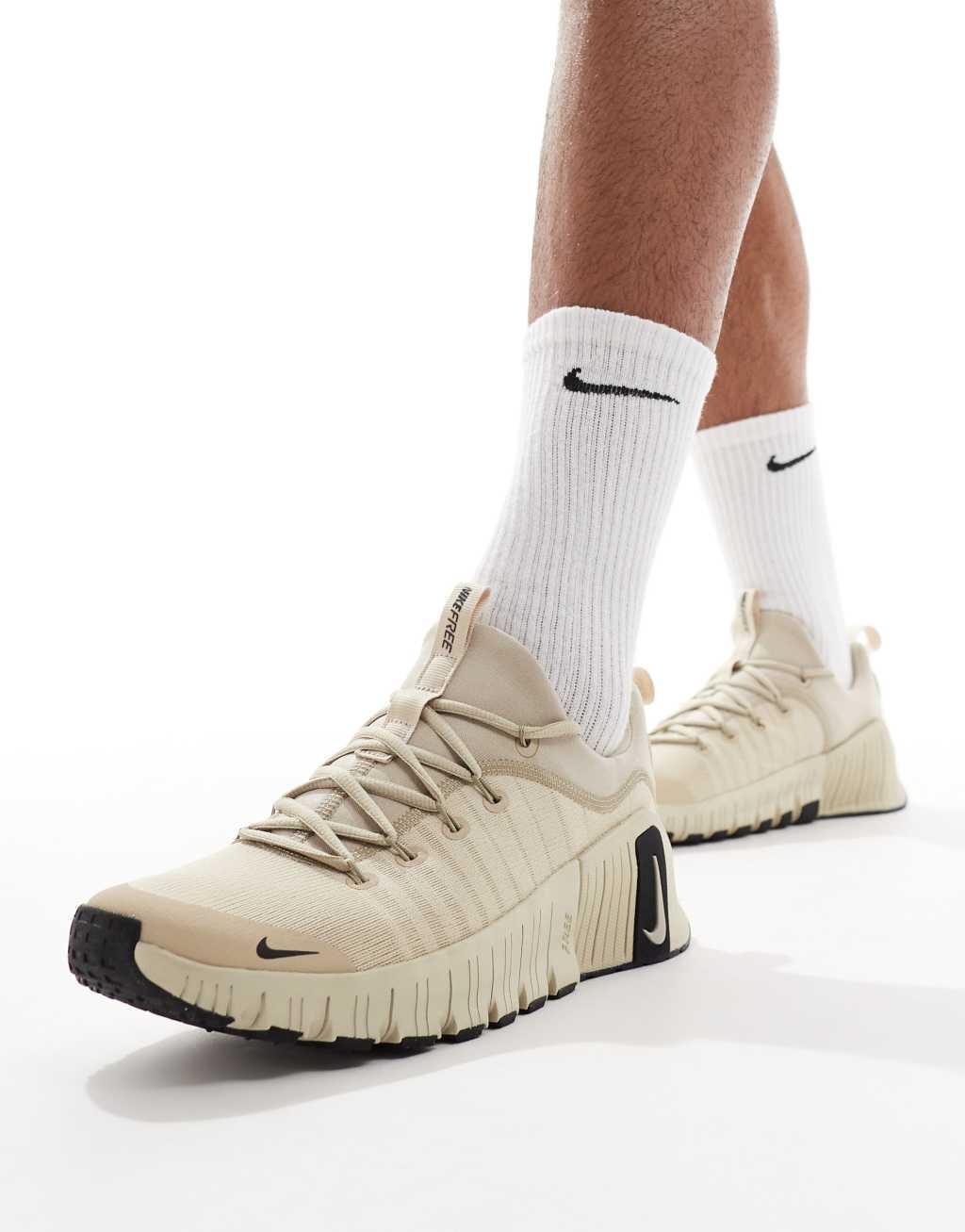 Nike Training Free Metcon 6 sneakers in beige Product Image
