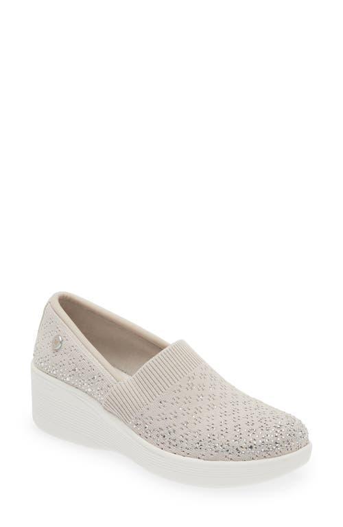 Martha Stewart x Skechers Womens Pier-Lite: Reflection Slip-On Wedge Shoes from Finish Line - Light Gray Product Image