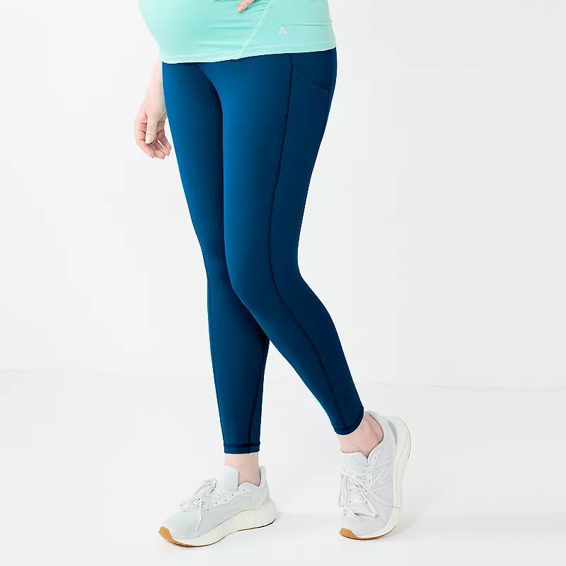 Maternity Tek Gear® Ultrastretch 7/8 Leggings, Women's, Size: Medium, Blue Crayon Product Image